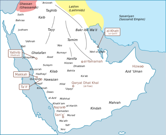 Map of the Arabian tribes and territories