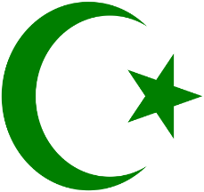 Crescent moon and star