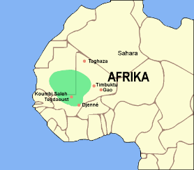 Map of the Empire of Ghana in West Africa